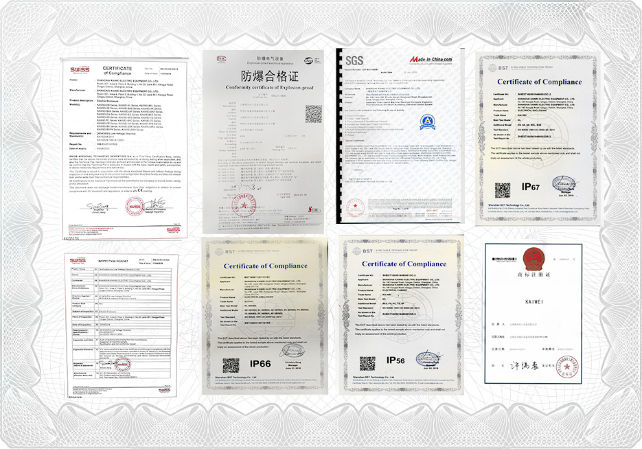 凯伟电气在制造行业获得的荣誉--防爆产品